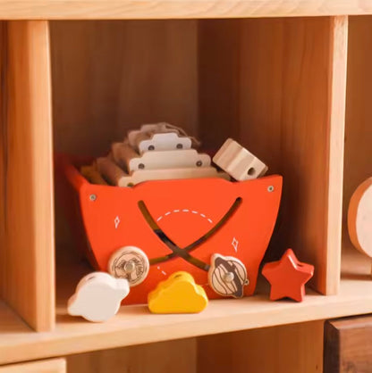 Toddlers Wooden Rocket Stacking Toy – Launch Learning Through Play!