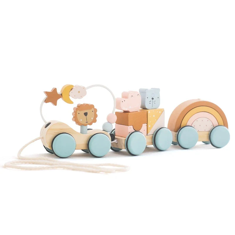 The Toyfetti Bead Tracks Wooden Maze Toy features colorful beads and tracks, designed to boost early motor skills and hand-eye coordination, with a sturdy wooden build for engaging play.