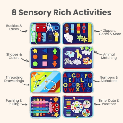 PlayPatch™ Montessori Busy Board for Toddlers – Hands-On Travel Toy