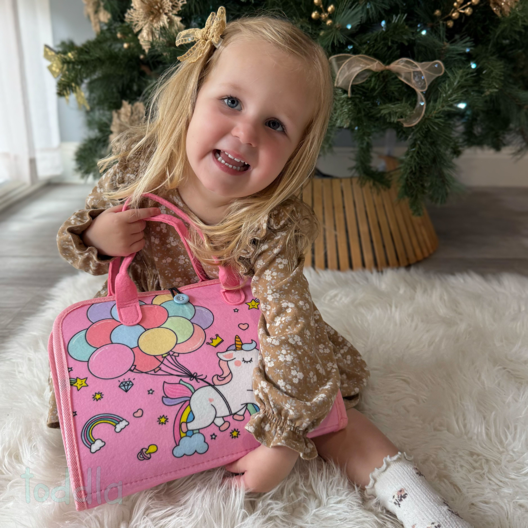 PlayPatch™ Montessori Busy Board for Toddlers – Hands-On Travel Toy