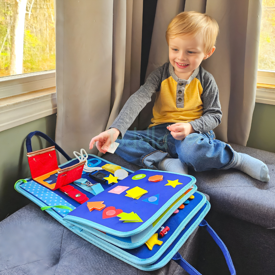 PlayPatch™ Montessori Busy Board for Toddlers – Hands-On Travel Toy