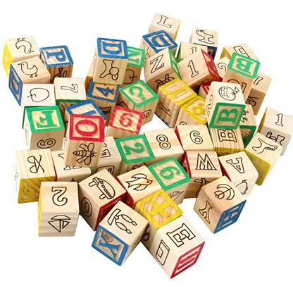 Montessori Wooden ABC Building Blocks – Colorful Alphabet Fun for Early Learners!