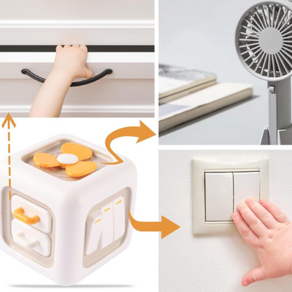 Toddler Press and Activity Cube – Montessori Sensory Toy for On-the-Go Play