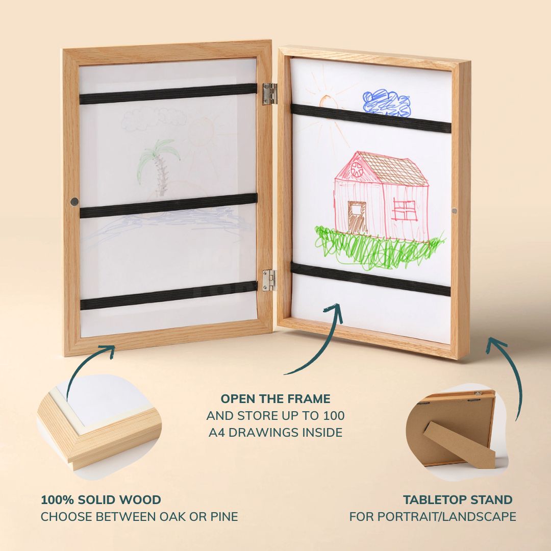 Toddlers Wooden Frame – Display & Store Your Child’s Drawings with Love