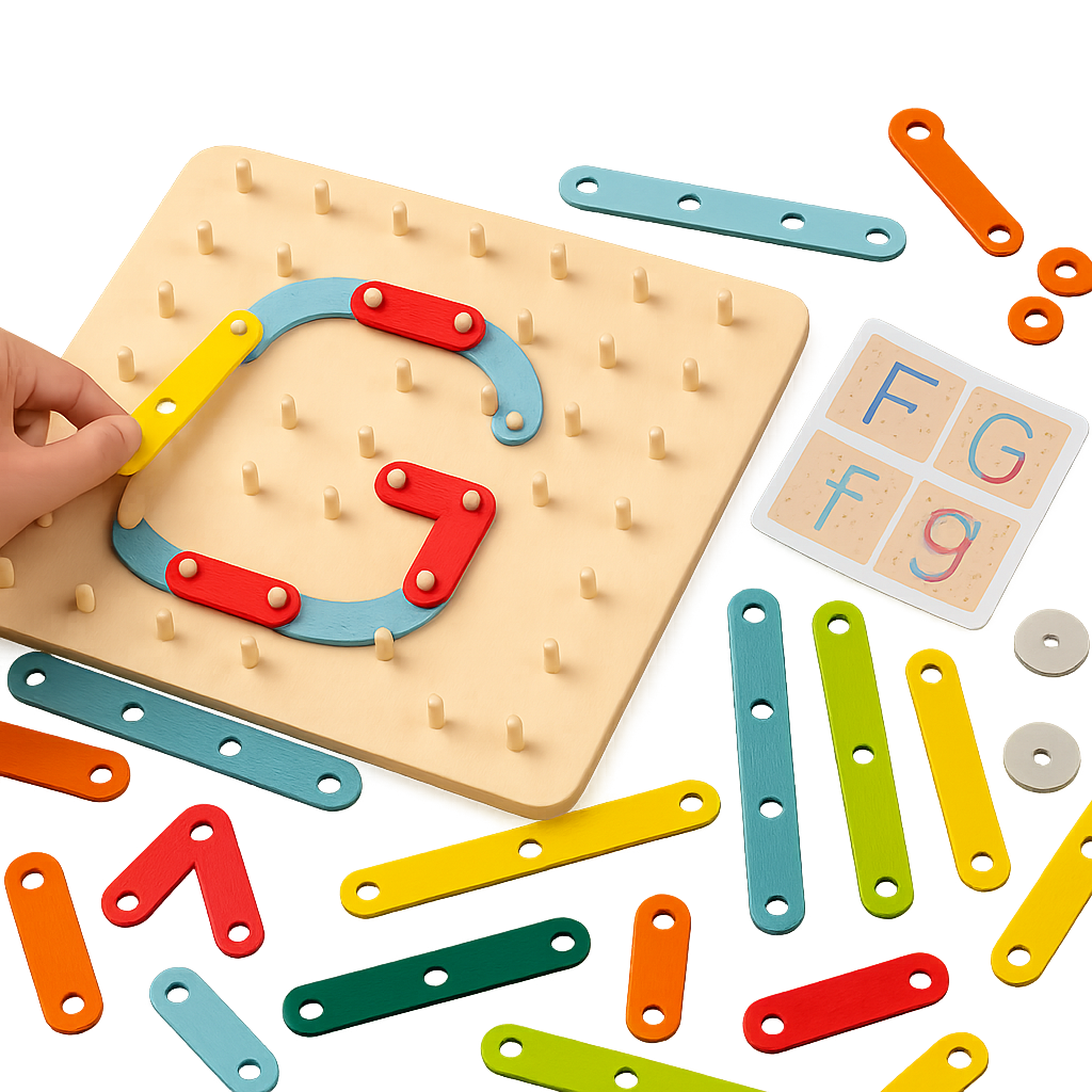 Creative Peg Puzzle – Montessori Wooden Toy for Kids-Toyfetti