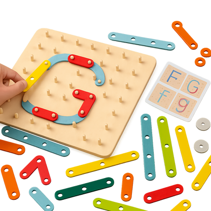 Creative Peg Puzzle – Montessori Wooden Toy for Kids-Toyfetti