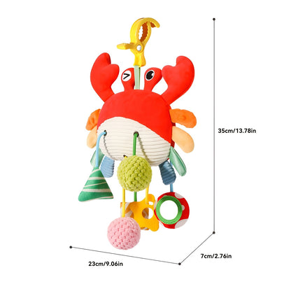 Crabby Clip-On Sensory Toy – Colorful Hanging Baby Activity Plush with Rattles-Toyfetti