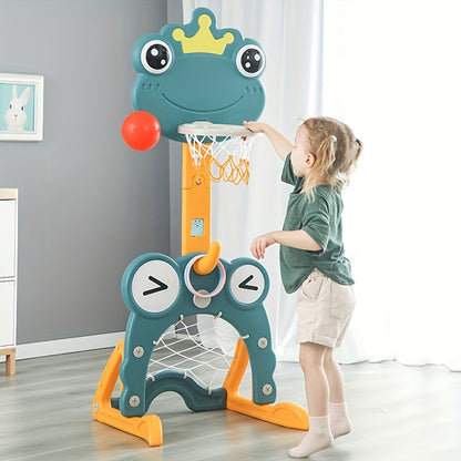 3-in-1 Kids Sports Center – Adjustable Basketball Hoop, Soccer Goal-Toyfetti