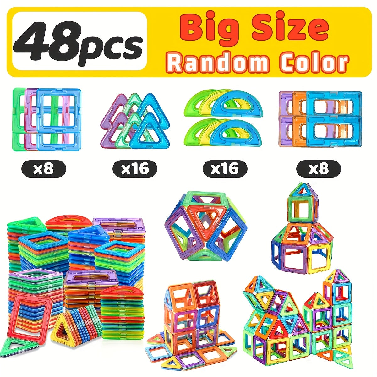 Magnetic Building Blocks – Big Size STEM Construction Set for Creative Kids