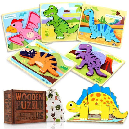 Animals and Dinosaurs Puzzles 2x 6 PACK – Double the Fun, Double the Learning!
