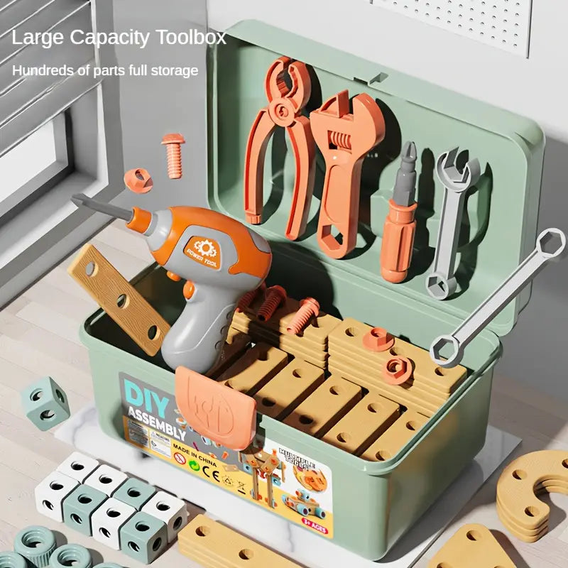 Building Kit for Kids – 147-Piece Tool Box with Screwdriver & Wrenches
