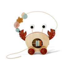 Wooden Pull-Along Crab Toy with Bead Maze-Toyfetti