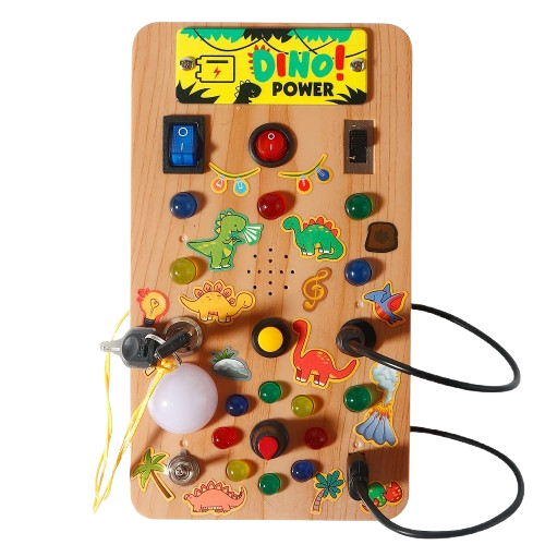Dino Busy Board – Interactive Light & Sound Activity Panel-Toyfetti
