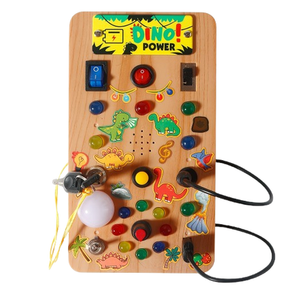 Dino Busy Board – Interactive Light & Sound Activity Panel-Toyfetti