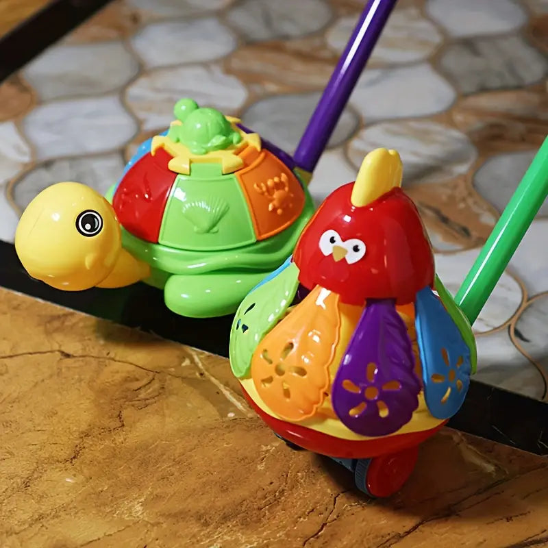 Animal‑Shape Push Walking Toy with Rotating Wings & Bell