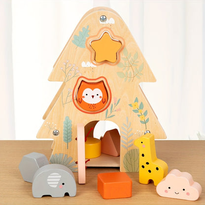 Wooden Tree House Sorter Tree House – Montessori Sorting Toy-Toyfetti