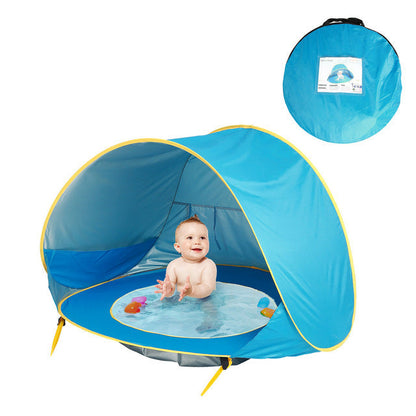 2-in-1 Baby Beach Tent with Built-in Pool – UV Protection, Pop-Up Design & Waterproof Shade