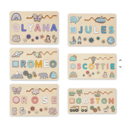 Toddlers Personalized Wooden Puzzle – Custom Name Learning