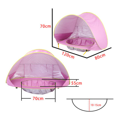 2-in-1 Baby Beach Tent with Built-in Pool – UV Protection, Pop-Up Design & Waterproof Shade