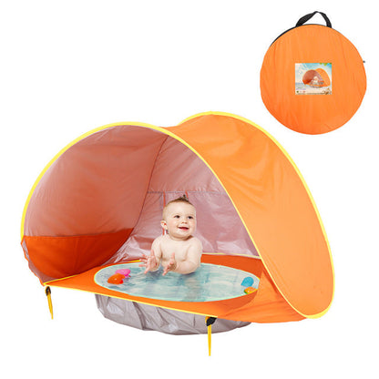 2-in-1 Baby Beach Tent with Built-in Pool – UV Protection, Pop-Up Design & Waterproof Shade