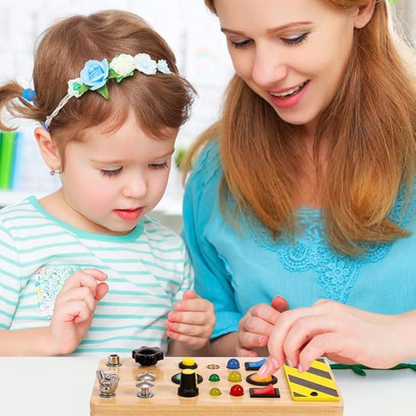 Montessori LED Busy Board – Light-Up Sensory Activity Toy for Ages 1–6