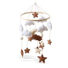 Felt Bear Crib Mobile – Soft Clouds, Stars & Moon Hanging Toy-Toyfetti