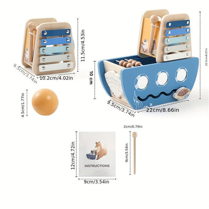 Wooden Pirate Ship Toy – Ocean Adventure Playset-Toyfetti