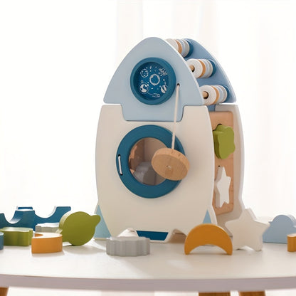 Rocket Activity Toy – Wooden & Silicone Montessori Space Learning-Toyfetti