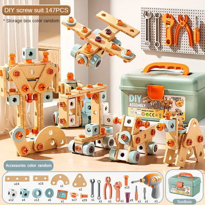 Building Kit for Kids – 147-Piece Tool Box with Screwdriver & Wrenches