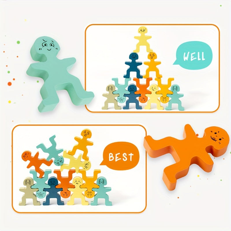 Wooden Stacking Blocks Toy – Balance Game for Kids, Fun & Focus-Building Tabletop Challenge