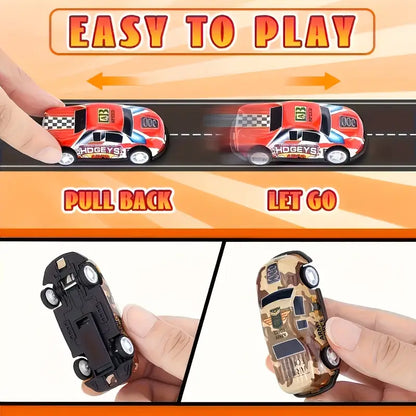 48-Piece Die-Cast Racing Car Set with Pull-Back Action | Storage Box Included