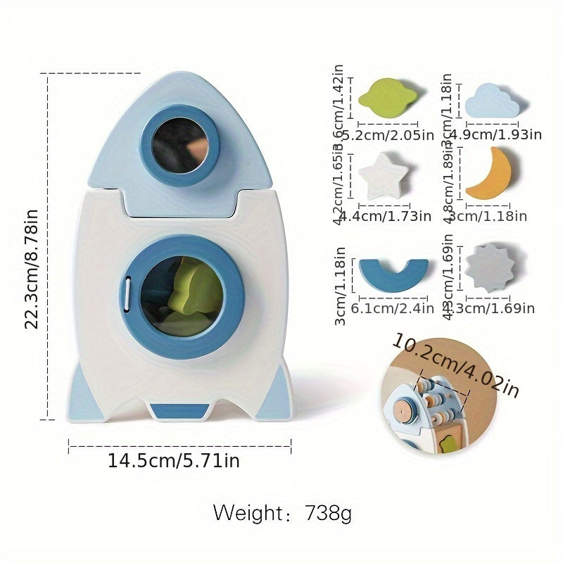 Rocket Activity Toy – Wooden & Silicone Montessori Space Learning-Toyfetti