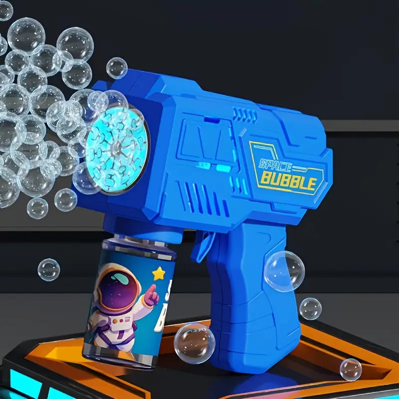 Space-Themed Automatic Bubble Machine with LED Lights