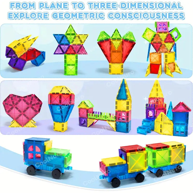 Colorful Magnetic Building Blocks Set – Creative STEM Puzzle Play for Kids