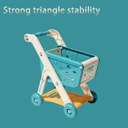 Mini Supermarket Shopping Cart Play Set — 17pcs/26pcs Role Play Food Toy for Kids