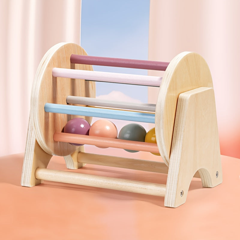 Rolling Wooden Drum Toy – Montessori Sensory Drum-Toyfetti