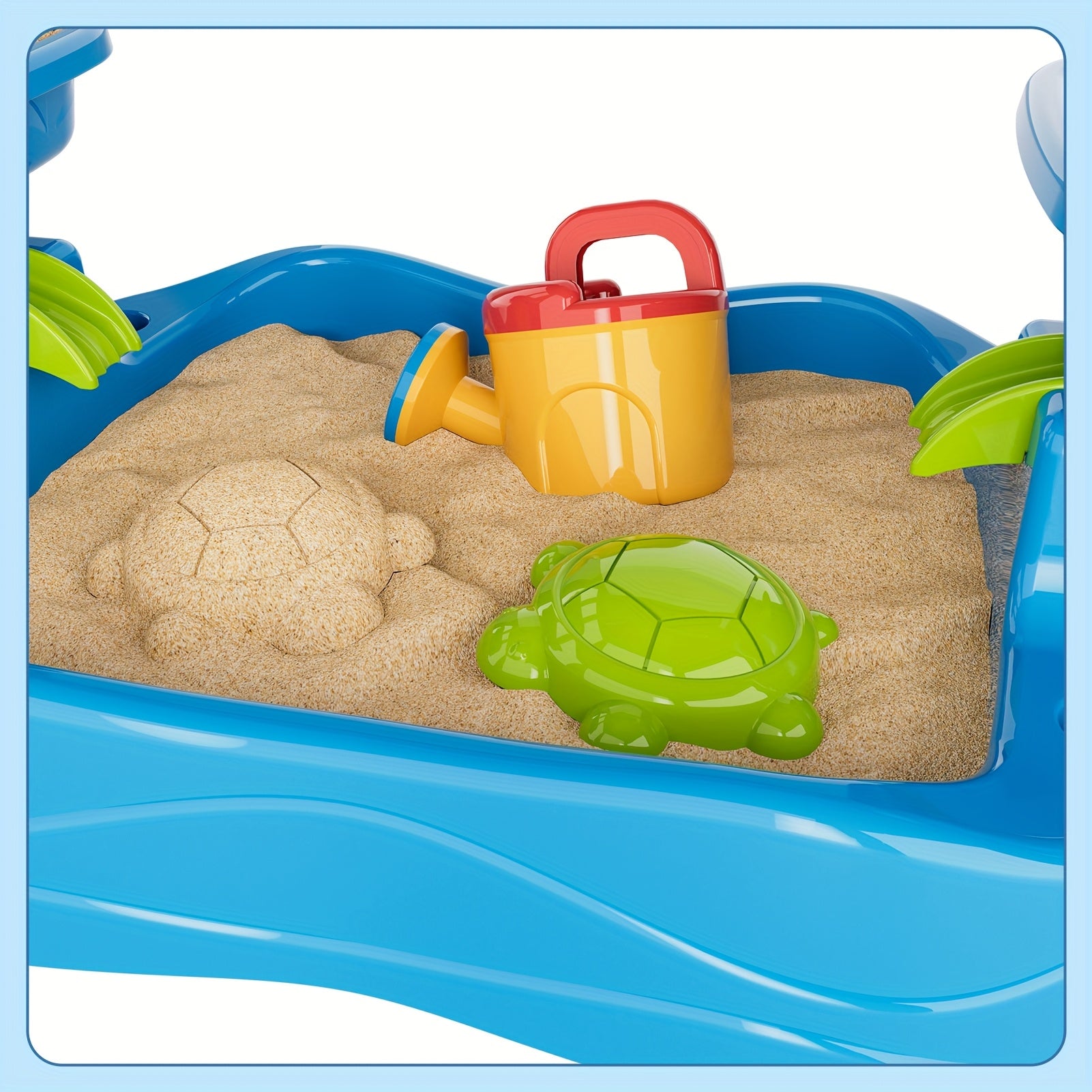 TEMI 4-Tier Multifunctional Kids Sand & Water Play Table with Slide – Summer Fun for Curious Minds-Toyfetti