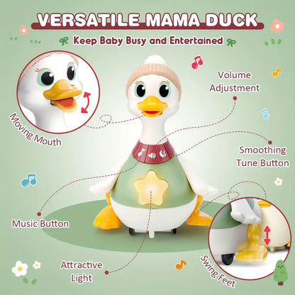 Musical Dancing Duck Toy Set — Lights, Movement & Tummy Time Fun for Babies 6–12 Months