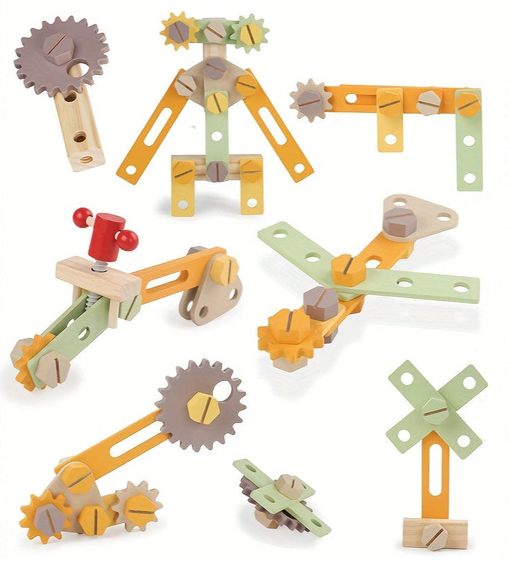 Wooden Tool Workbench – Montessori Construction Set-Toyfetti