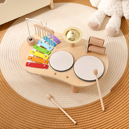 Montessori Music Table – Wooden Instrument Set for Toddlers-Toyfetti