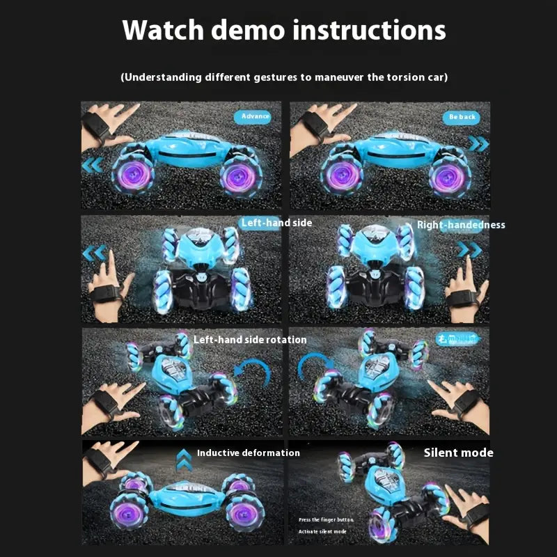 Gesture Sensor Off‑Road Car — 360° Flip, Music, Lights & Double‑Sided Stunt Driving