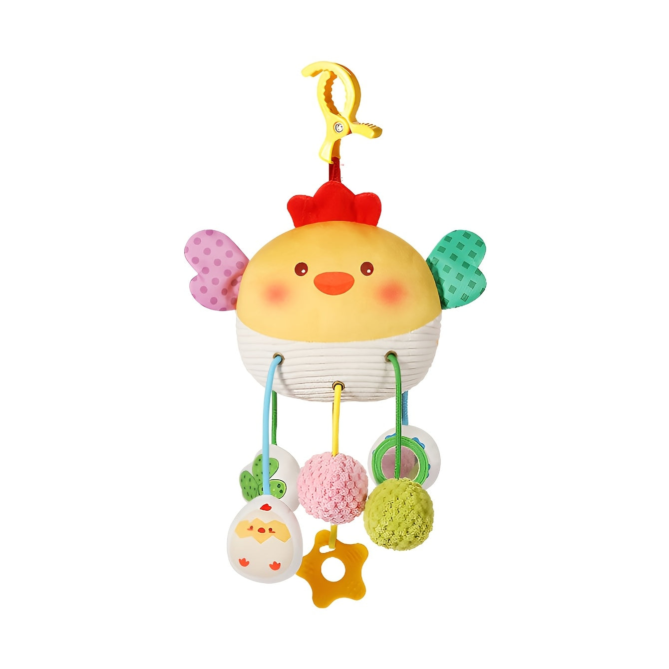 Crabby Clip-On Sensory Toy – Colorful Hanging Baby Activity Plush with Rattles-Toyfetti