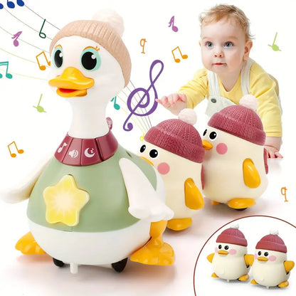 Musical Dancing Duck Toy Set — Lights, Movement & Tummy Time Fun for Babies 6–12 Months