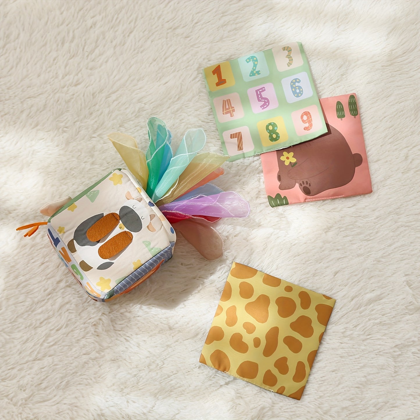 Soft Sensory Tissue Box Toy – Crinkle & Pull Cube-Toyfetti