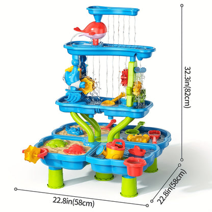 Water Table – 3-in-1 Outdoor Play Station with Pump, Basin & Sand Zone