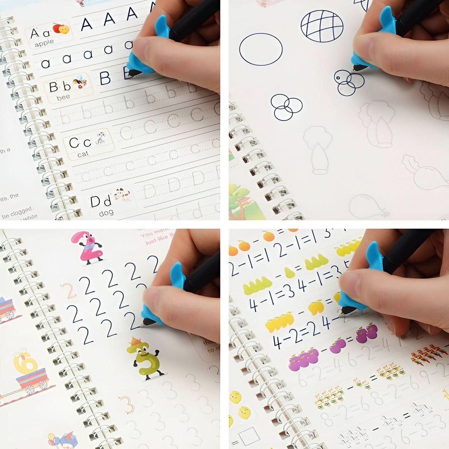 Reusable Tracing Workbook Set – Fun Learning with Letters, Numbers & Shapes!