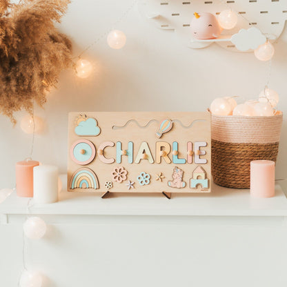 Toddlers Personalized Wooden Puzzle – Custom Name Learning