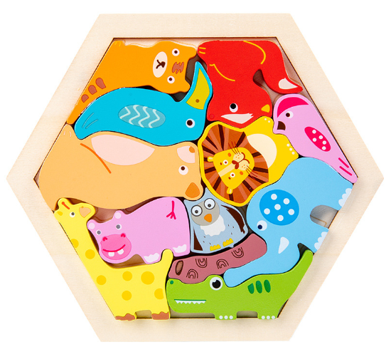 Montessori 3D Wooden Puzzle Set – Stack, Sort & Learn with Every Piece
