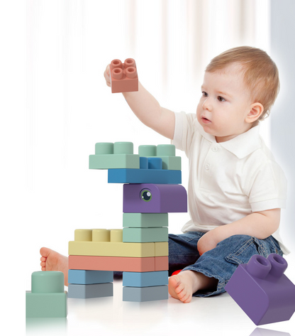 Montessori Building Blocks Set – Soft, Colorful Creations for Tiny Builders