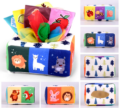 Montessori Baby Development Toy – Crinkle Tissue Box for Sensory & Motor Skills